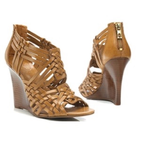 Tory Burch Shoes | Tory Burch Tan Tevray Huarache Wedges | Poshmark